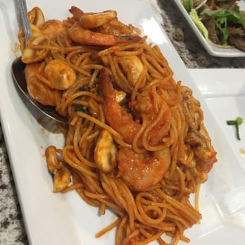 Thai House Express - Spicy spaghetti with shrimp - Thai Near Me - Monterey Park, California