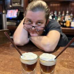 Nikki serving up Irish coffee shots! Nikki serving up Irish coffee shots!