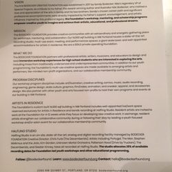 Boedecker Foundation - The plan!