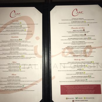 Ciao - Menu - Italian Near Me - Nuevo Vallarta, NAY