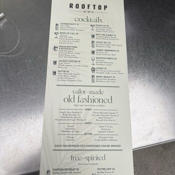 Rooftop @1WLO - Menu 2/26 drinks - Cocktail Bars Near Me - Fort Lauderdale, Florida