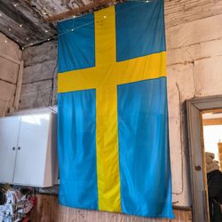Schwedenmühle Anklam - Schwedenflagge.... wird in der warmen Jahreszeit draußen gehisst.