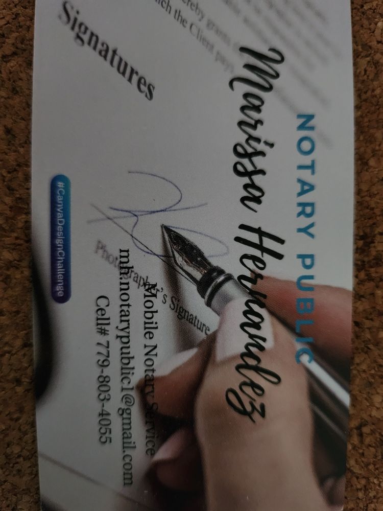 MARISSA HERNANDEZ NOTARY PUBLIC Joliet, Illinois Notaries Phone