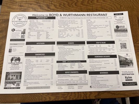 Menu photo 2 Boyd & Wurthmann Restaurant Berlin, OH Menu photo 2 Boyd & Wurthmann Restaurant Berlin, OH