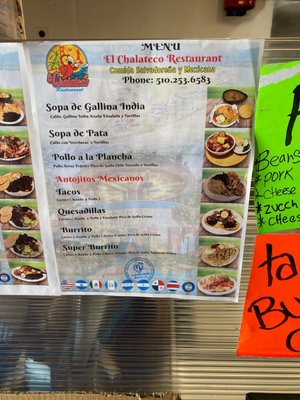 Menu photo 2 El Chalateco Martinez, CA