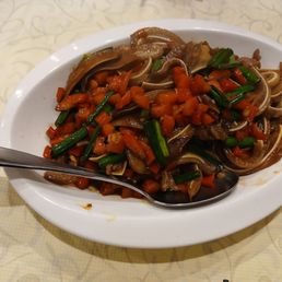 Sauteed Pork Ear W. Garlic Chives 韭花炒猪耳🌶️🌶️