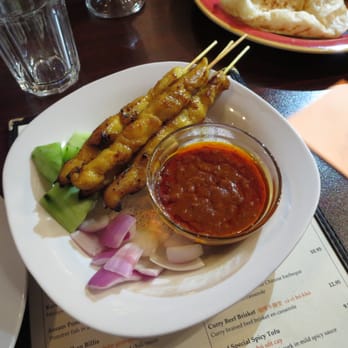 Mamak - A3. Satay Skewers - chicken skewers with peanut sauce. - Malaysian Near Me - Doraville, Georgia Mamak - A3. Satay Skewers - chicken skewers with peanut sauce. - Malaysian Near Me - Doraville, Georgia