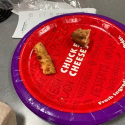 Chuck E. Cheese - The last of the pizza.