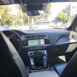 Waymo ride from rear passenger seats. There is another Waymo vehicle directly in front of us . Waymo ride from rear passenger seats. There is another Waymo vehicle directly in front of us .