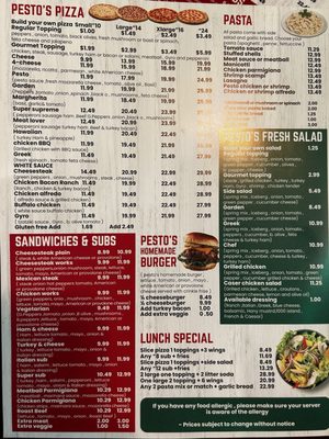 Menu photo 2 Pesto’s Pizza Vinton, VA Menu photo 2 Pesto’s Pizza Vinton, VA