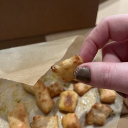 Domino's Pizza - Burned, crunchy, and tiny "Parmesan bites"