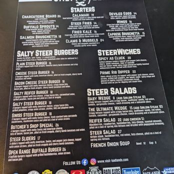 Salty Steer - Menu (Oct 2024) - Steakhouses Near Me - Wall, South Dakota Salty Steer - Menu (Oct 2024) - Steakhouses Near Me - Wall, South Dakota