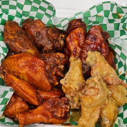 Doc's Wings - 4 gourmet sauces made from scratch:
Hot, BBQ, Honey Mustard and Orange Citrus.