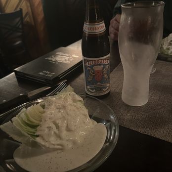 Alpine Inn - Starting off with a wedge salad and an adventurous beer. - German Near Me - Hill City, South Dakota