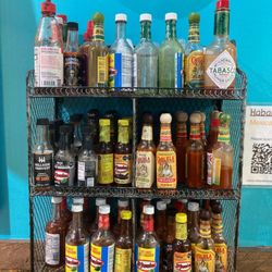 Habanero Mexican Grill - So many hot sauces!
