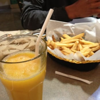 Lavash Cafe - Mango/orange juice and fries (a mighty large portion for $2.50, if you ask me) - Mediterranean Near Me - Columbus, Ohio Lavash Cafe - Mango/orange juice and fries (a mighty large portion for $2.50, if you ask me) - Mediterranean Near Me - Columbus, Ohio