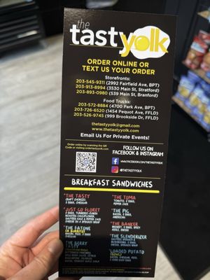 Menu photo 1 The Tasty Yolk Branford, CT Menu photo 1 The Tasty Yolk Branford, CT