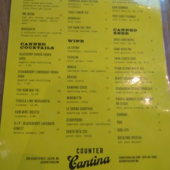 Counter Cantina - Drink menu - Pop-Up Restaurants Near Me - Salem, Massachusetts Counter Cantina - Drink menu - Pop-Up Restaurants Near Me - Salem, Massachusetts