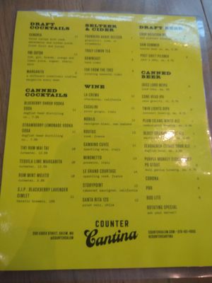 Menu photo 1 Counter Cantina Salem, MA Menu photo 1 Counter Cantina Salem, MA