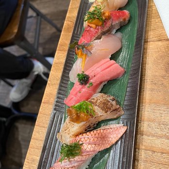 Kiraku - Nigiri Sampler - Tapas/Small Plates Near Me - Berkeley, California Kiraku - Nigiri Sampler - Tapas/Small Plates Near Me - Berkeley, California