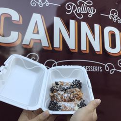 Rolling Cannoli - Tried the sampler: original, sponge candy, coffee and chocolate chip