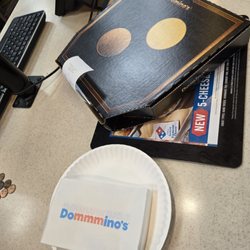 Domino's Pizza - Asked for plates and napkins for our redeemed offer of medium 2-topping pizza.