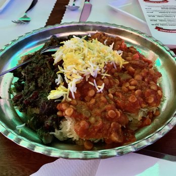 Caspian Restaurant - Tahdig with 2 stews, gheymeh & ghormeh sabzi. Sooo good - Mediterranean Near Me - Mountain View, California