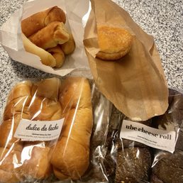 Senorita bread, guava malasadas, Dulce de leche, Ube cheese rolls Senorita bread, guava malasadas, Dulce de leche, Ube cheese rolls