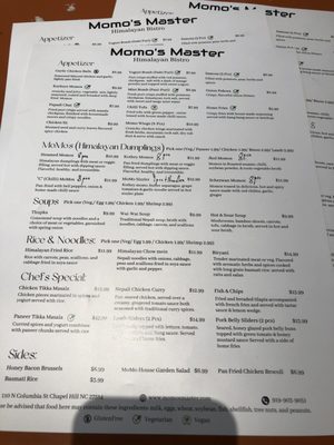 Menu photo 5 Momo's Master Chapel Hill, NC