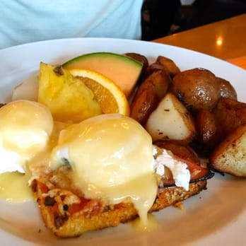 Provence Marinaside - Croque Monsieur Benedict (ham, cheese, sundried tomato butter on focaccia. $14) - 3 stars (Sunday Brunch 2014-05-04) - Seafood Near Me - Vancouver, British Columbia Provence Marinaside - Croque Monsieur Benedict (ham, cheese, sundried tomato butter on focaccia. $14) - 3 stars (Sunday Brunch 2014-05-04) - Seafood Near Me - Vancouver, British Columbia