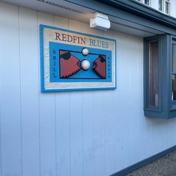 Redfin Blues - a sign for a restaurant - Seafood Near Me - Pittsburgh, Pennsylvania