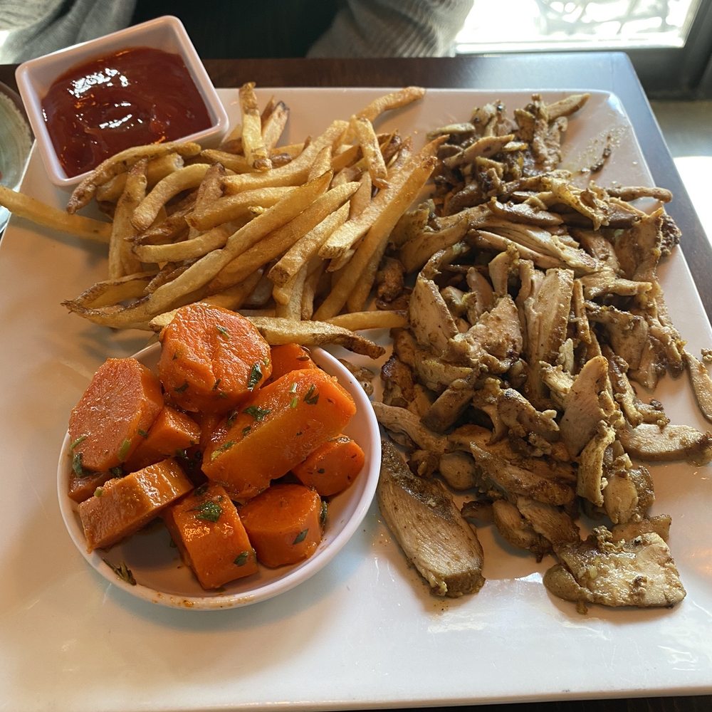 Zula Grill - Shawarma (chicken) with side of Homemade Fries and Moroccan Carrots - Mediterranean Near Me - Englewood, New Jersey Zula Grill - Shawarma (chicken) with side of Homemade Fries and Moroccan Carrots - Mediterranean Near Me - Englewood, New Jersey