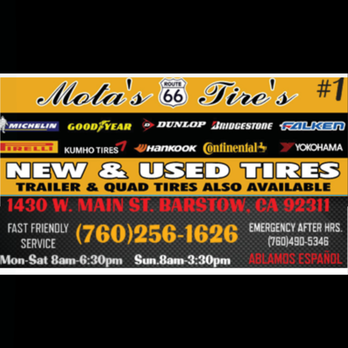 Mota's Tires - Tires Near Me - Barstow, California Mota's Tires - Tires Near Me - Barstow, California
