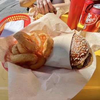 Burger District LA - Onion rings and fries - Burgers Near Me - Los Angeles, California Burger District LA - Onion rings and fries - Burgers Near Me - Los Angeles, California