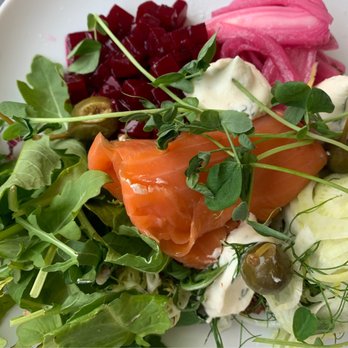 Rev-a-lee Brunch Café - Smoked Salmon Rösti - Vegan Near Me - Vineland, Ontario Rev-a-lee Brunch Café - Smoked Salmon Rösti - Vegan Near Me - Vineland, Ontario