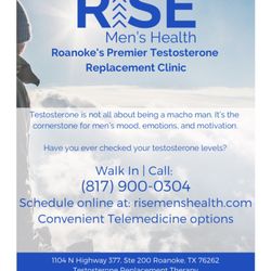 RISE Men's Health - Have you ever had your testosterone levels checked? Feel your best today! Schedule today at 817-900-0304
