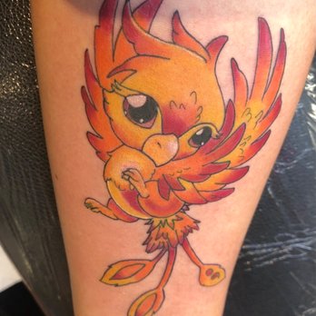 Les Tattoos - My chibi-inspired phoenix rising. - Tattoo Near Me - Sacramento, California Les Tattoos - My chibi-inspired phoenix rising. - Tattoo Near Me - Sacramento, California