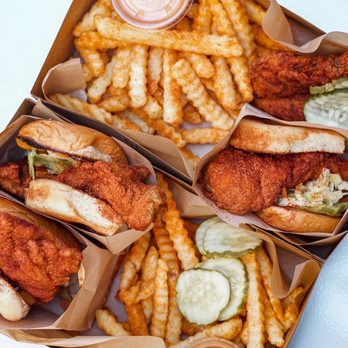 Main Chick Hot Chicken - Combo 3 (2 Sandwich, Side of Fries) and Combo 1 @huangryfoodie - Chicken Shop Near Me - Pasadena, California