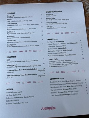 Menu photo 5 Kalimotxo Austin, TX