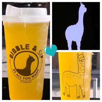 Bibble & Sip - Iced, Sweetened Passion Fruit Tea w/o the Ice + Cute Alpaca Logos + Signature Lit-Up Alpaca Logo - Coffee & Tea Near Me - New York, New York Bibble & Sip - Iced, Sweetened Passion Fruit Tea w/o the Ice + Cute Alpaca Logos + Signature Lit-Up Alpaca Logo - Coffee & Tea Near Me - New York, New York