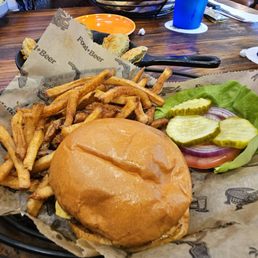 Burger and fries