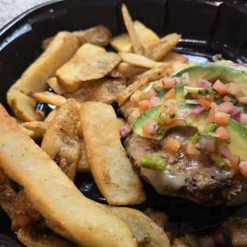 Texas Roadhouse - (To go order) California Chicken Dinner (steak fries, side house salad) - Salad Near Me - Henderson, Nevada Texas Roadhouse - (To go order) California Chicken Dinner (steak fries, side house salad) - Salad Near Me - Henderson, Nevada