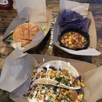 The Gulf - Snapper sandwich (blackened), shrimp tacos and snapper ceviche - Burgers Near Me - Orange Beach, Alabama
