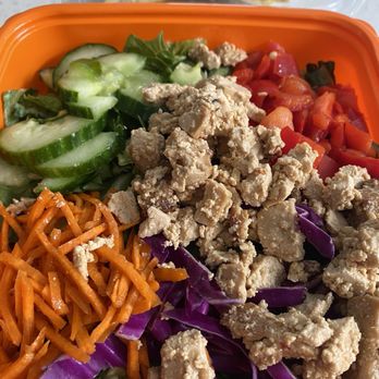 Salad and Go - This is the Thai salad with tofu (I always just get whatever dressing comes with it, this one is a peanuty one - yummy!) - Fast Food Near Me - Tucson, Arizona