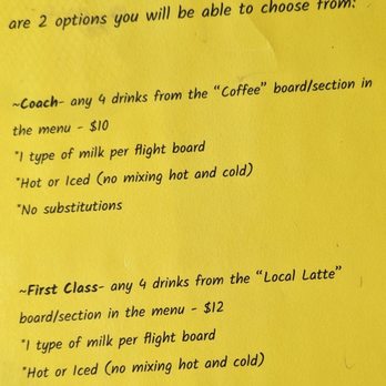 Village Kupps - Coffee Flight Menu - Coffee & Tea Near Me - Lakeview, Michigan