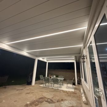 IStructure USA - Nighttime closed louvre - Patio Coverings Near Me - Irvine, California