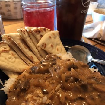 Pitas In Paradise - My creation - Jasmine rice w/ Hungarian Mushroom Soup on top. My favorite thing (aside from "The Christi" drink). - Mediterranean Near Me - Crested Butte, Colorado Pitas In Paradise - My creation - Jasmine rice w/ Hungarian Mushroom Soup on top. My favorite thing (aside from "The Christi" drink). - Mediterranean Near Me - Crested Butte, Colorado
