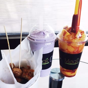 Magic Cup - Taro coconut smoothie, Cha-mango, voodoo chicken - Coffee & Tea Near Me - Richardson, Texas Magic Cup - Taro coconut smoothie, Cha-mango, voodoo chicken - Coffee & Tea Near Me - Richardson, Texas