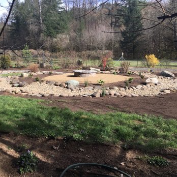 Bruce Ruhnow Landscape & Design, LLC - a landscaped area with a pond and a bench - Landscaping Near Me Bruce Ruhnow Landscape & Design, LLC - a landscaped area with a pond and a bench - Landscaping Near Me