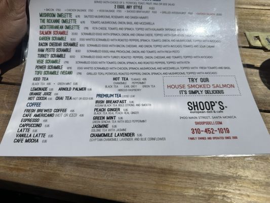 Menu photo 3 Shoop's Santa Monica, CA